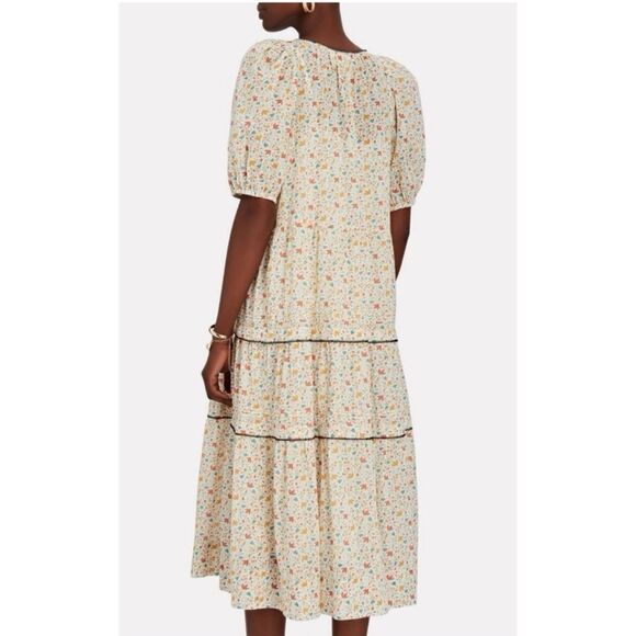 THE GREAT. Pastel Floral Whip Stitched Ravine Dress Size 1 (Small ) - Picture 7 of 12